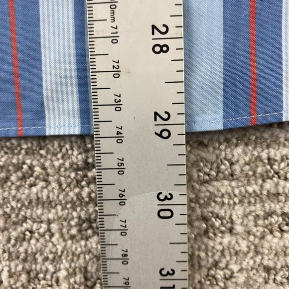 Eddie Bauer Shirt Men Small S Blue White Orange Striped Button Down Wrinkle Free - Picture 6 of 6